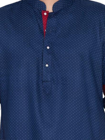 mens blue cotton kurta682