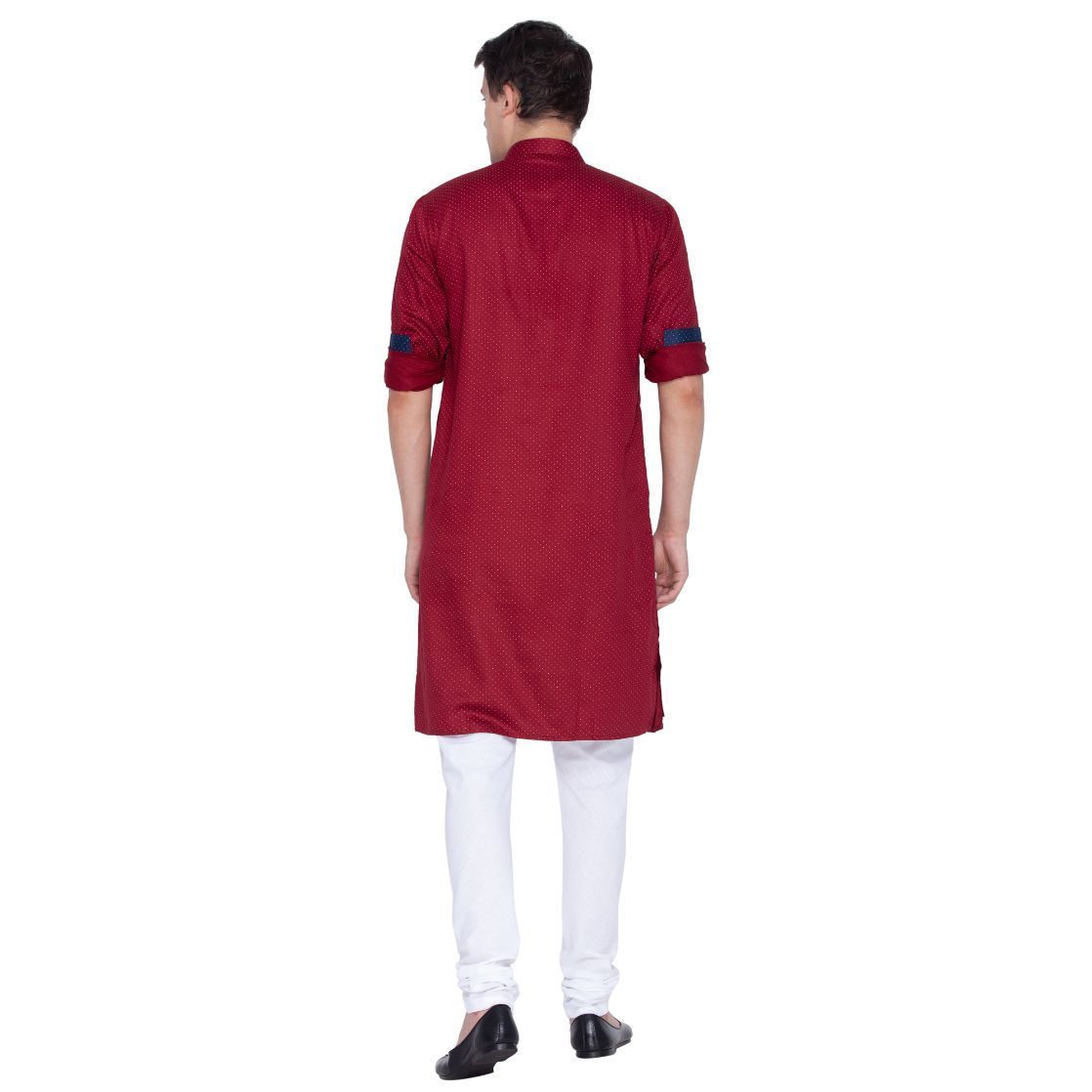 mens maroon cotton kurta683