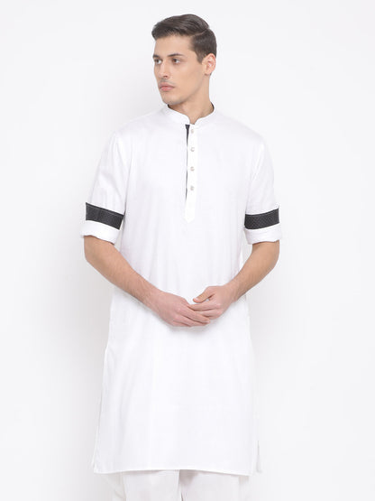 Vastramay Men's White Color Cotton Kurta