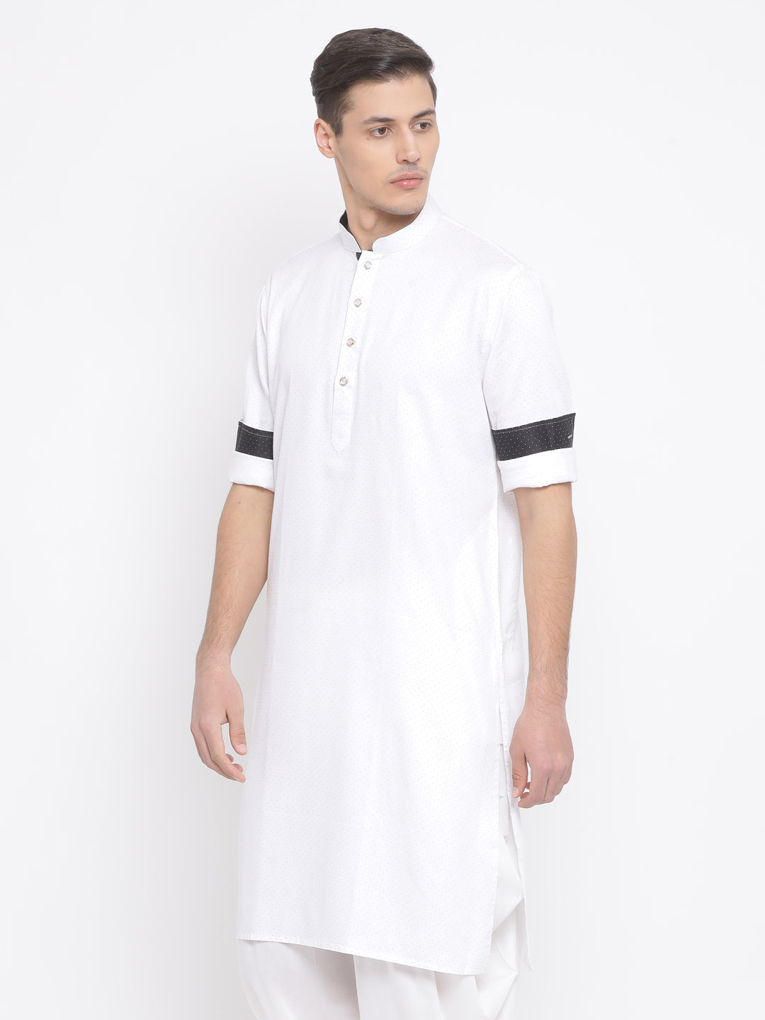 Vastramay Men's White Color Cotton Kurta