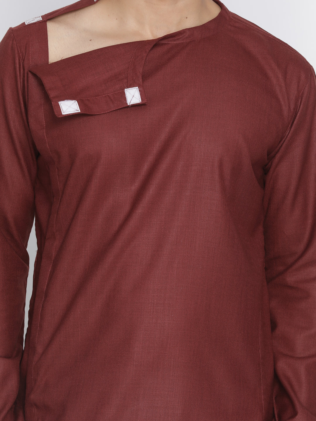 mens maroon cotton blend kurta1575