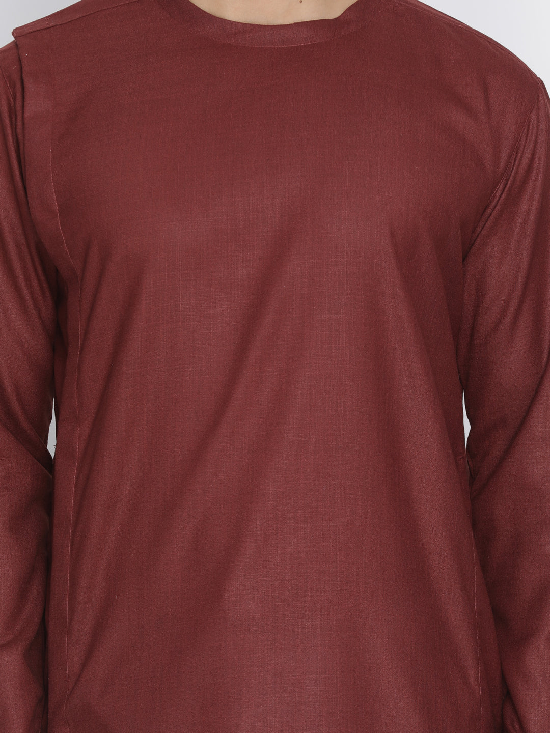 mens maroon cotton blend kurta1575