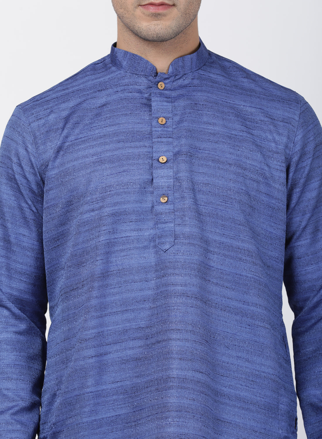 mens blue cotton silk blend kurta and pyjama set630