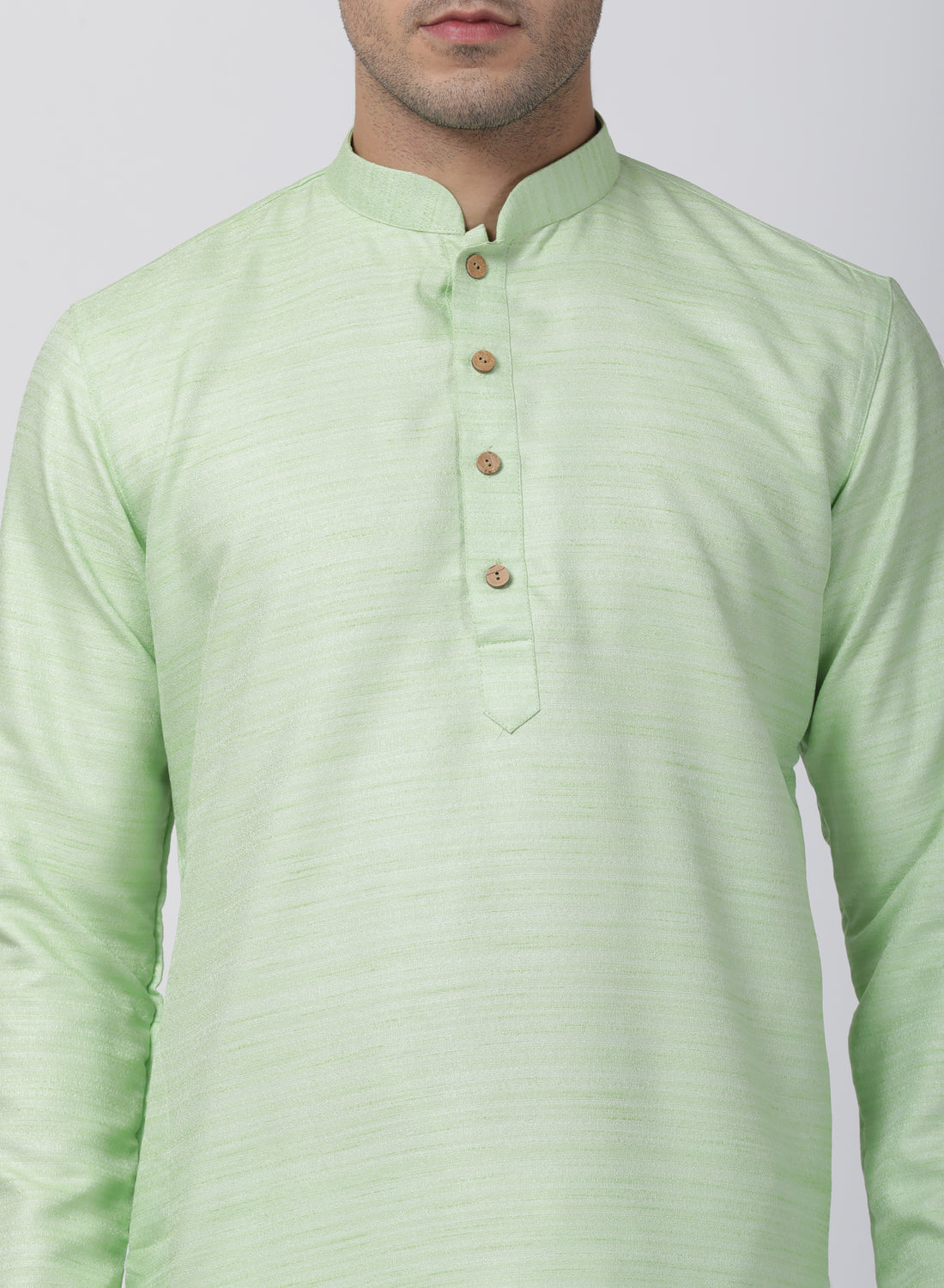 mens light green cotton silk blend kurta and pyjama set647