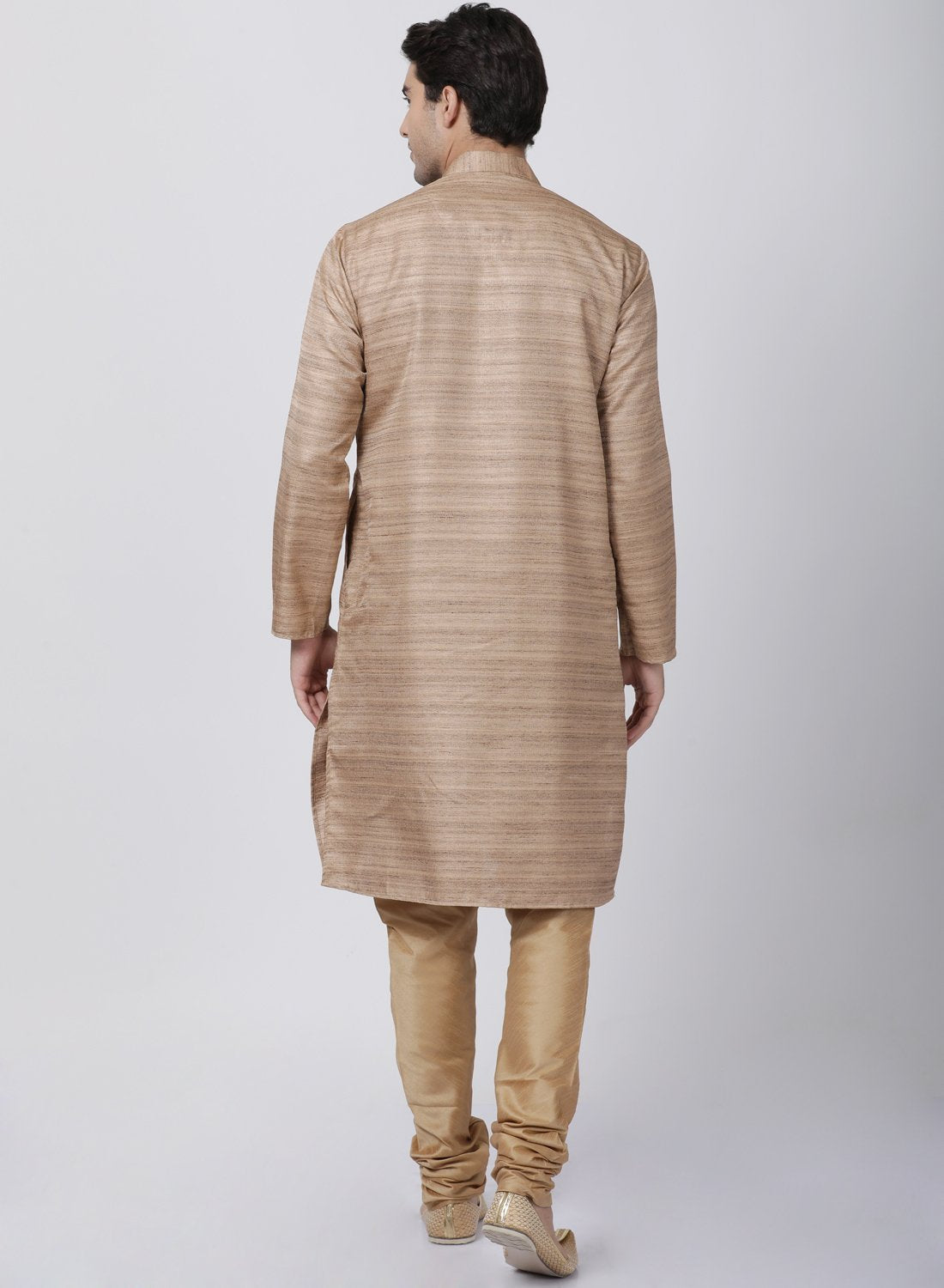 mens gold cotton silk blend kurta and pyjama set639