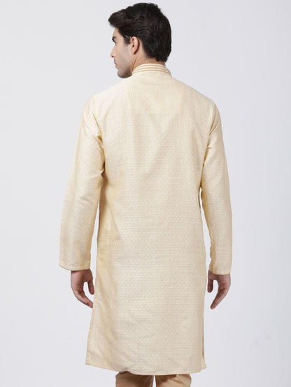 Vastramay Men's White Silk Blend Kurta