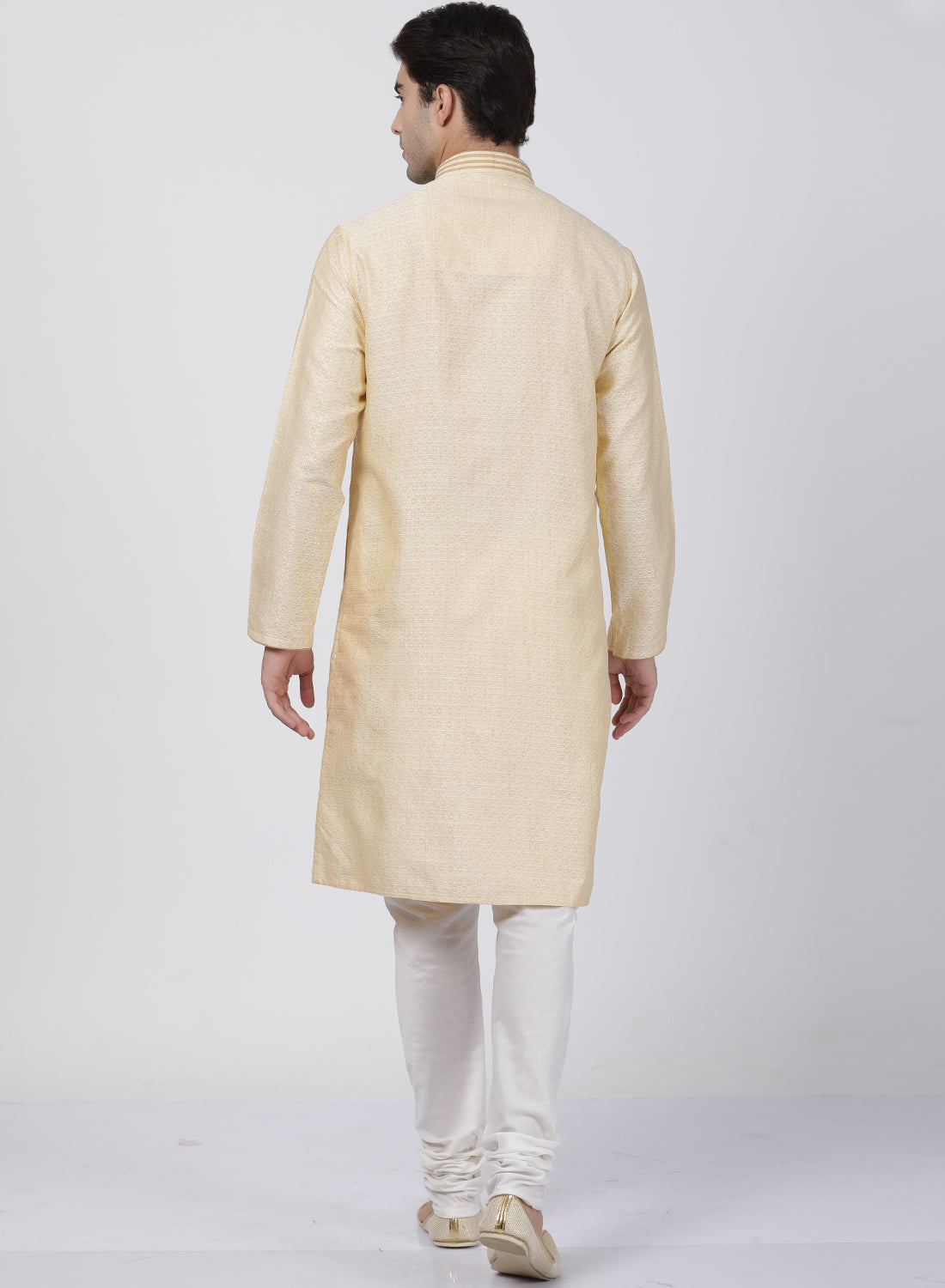 mens white cotton silk blend kurta and pyjama set599