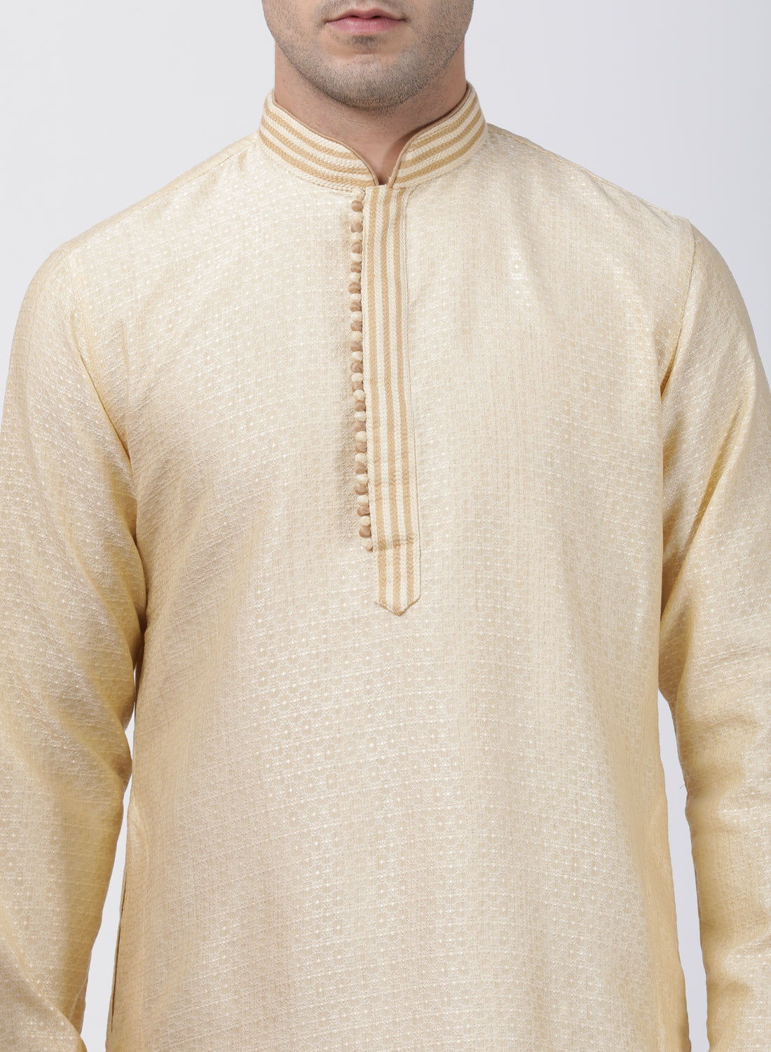 mens white cotton silk blend kurta and pyjama set591