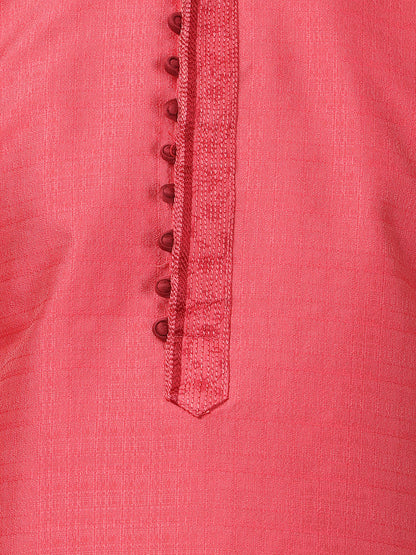 mens pink cotton silk blend kurta and pyjama set568