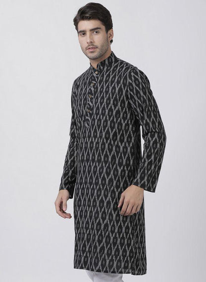 Vastramay Men's Black Pure Cotton Kurta