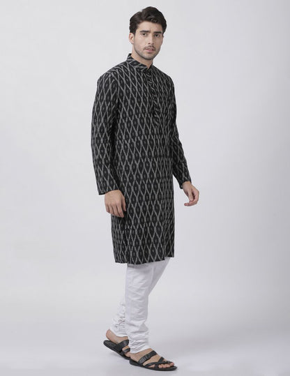 Vastramay Men's Black Pure Cotton Kurta