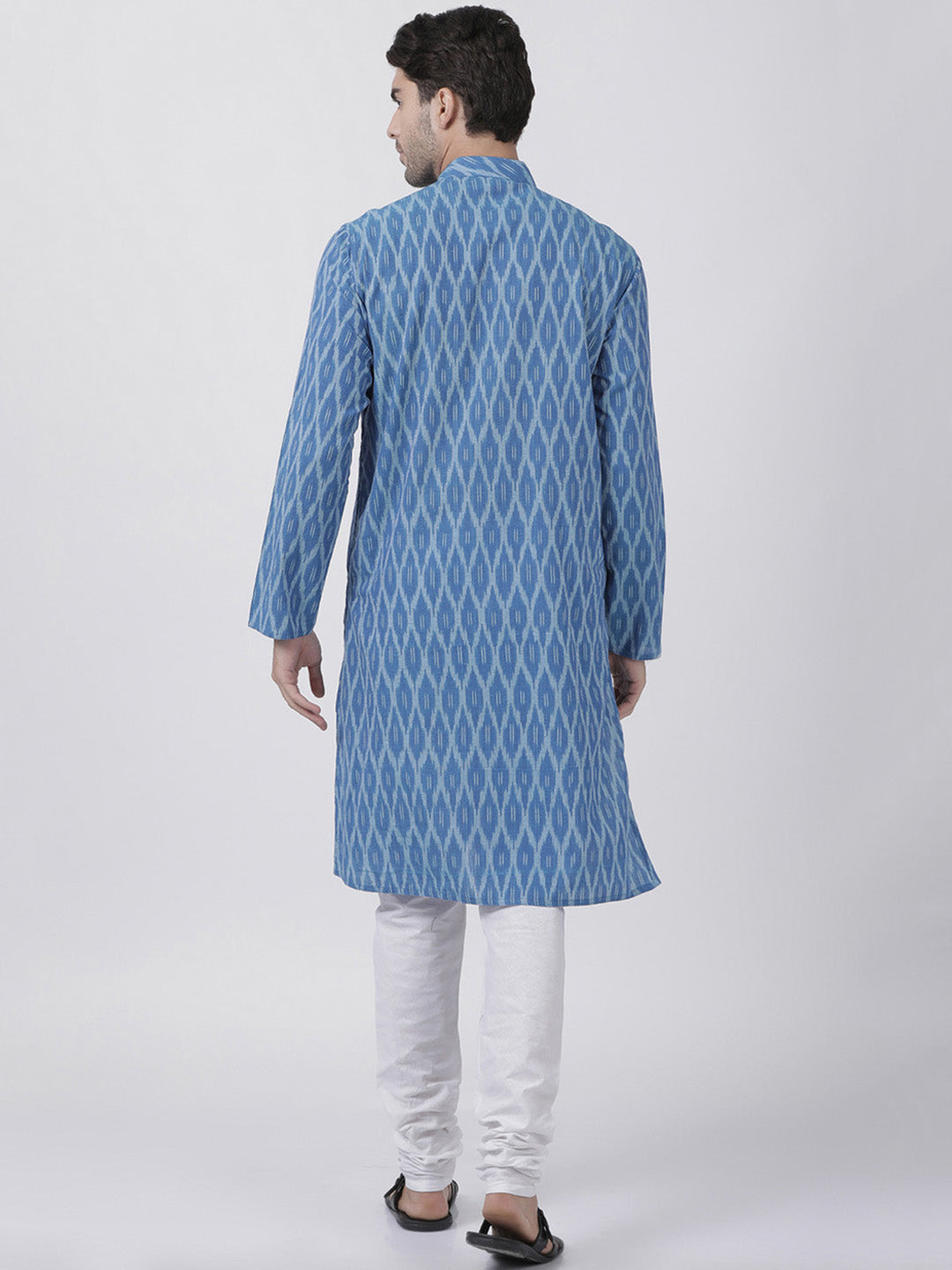 Vastramay Men's Blue Pure Cotton Kurta