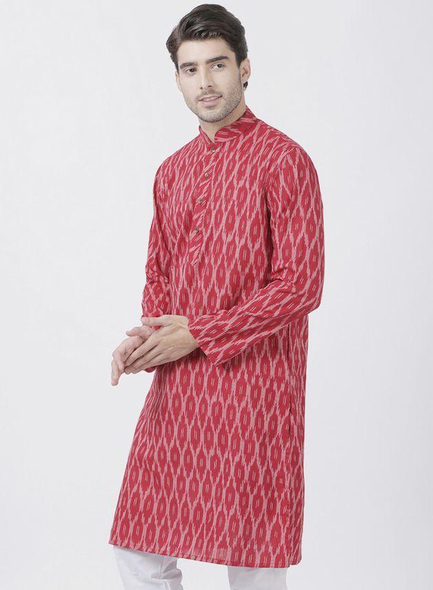 mens maroon pure cotton kurta525