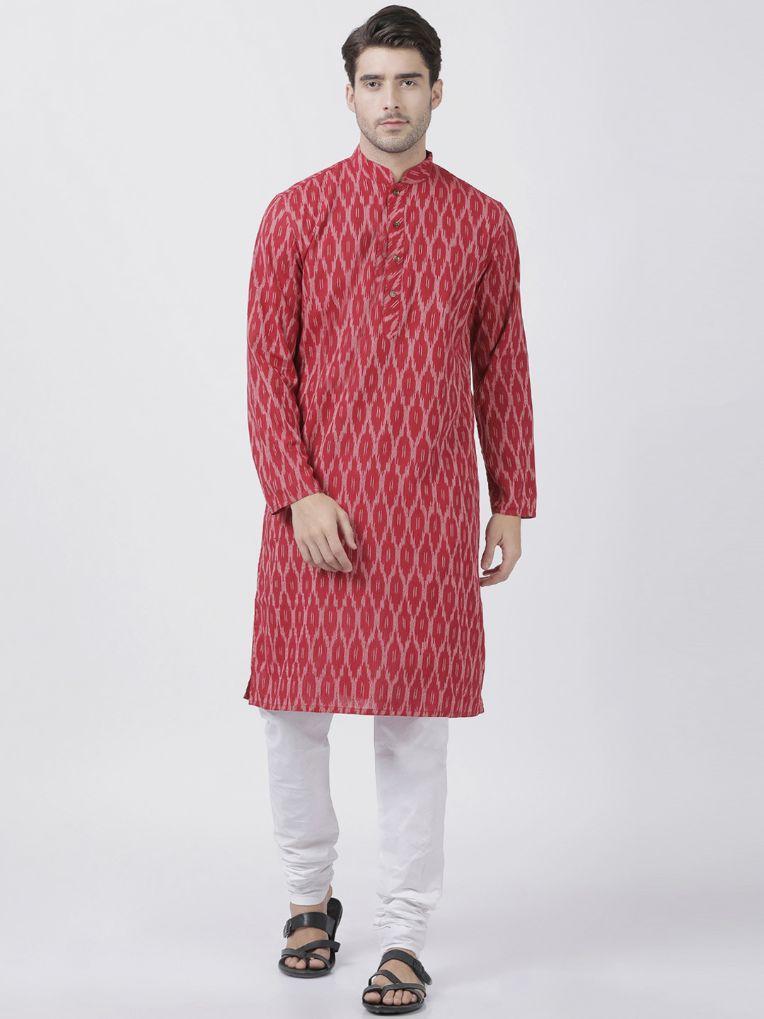 mens maroon pure cotton kurta525