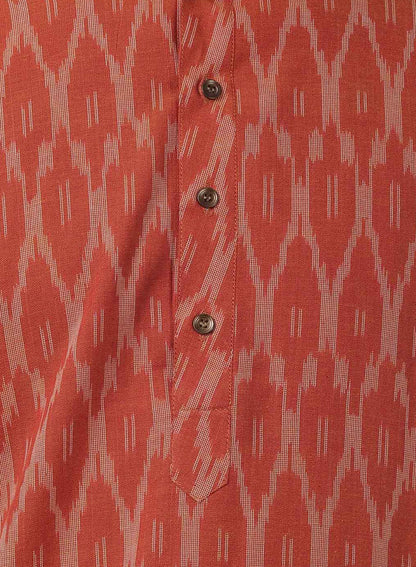 mens orange pure cotton kurta526