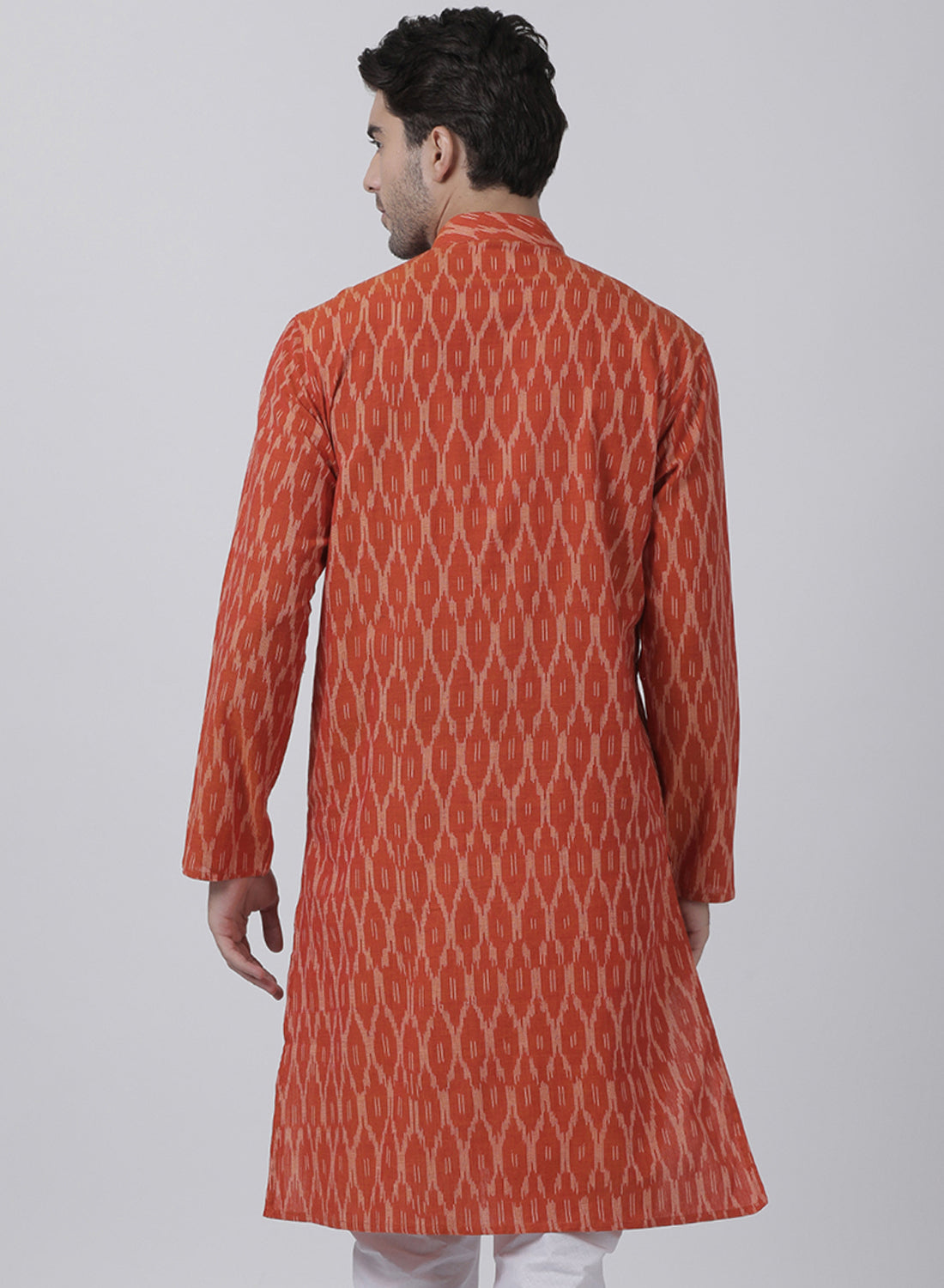 mens orange pure cotton kurta526