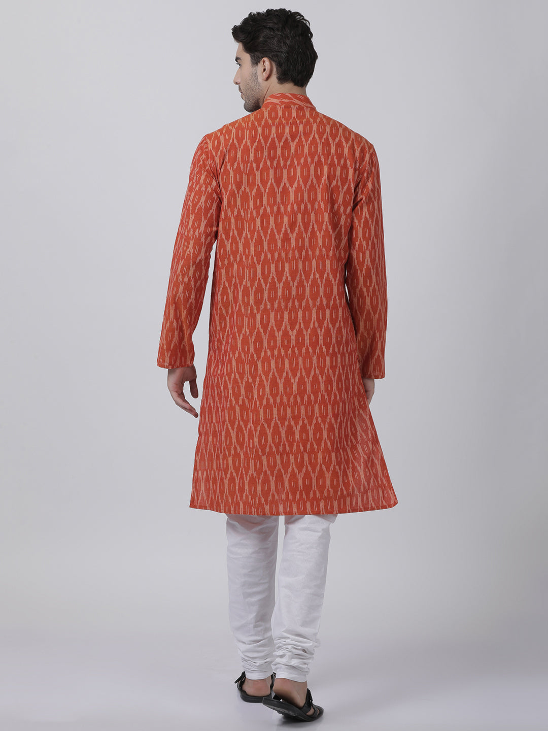 mens orange pure cotton kurta and pyjama set520