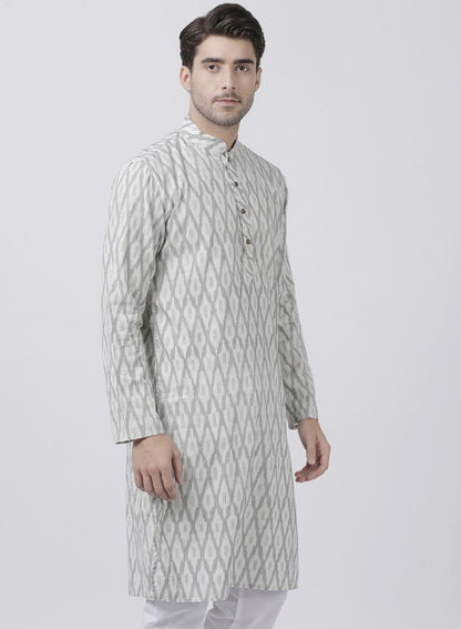 Vastramay Men's White Pure Cotton Kurta