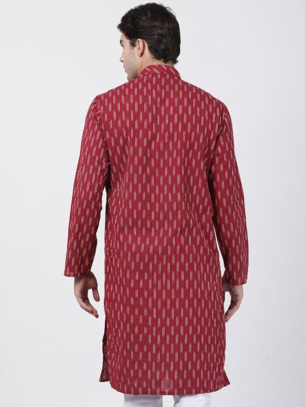 mens maroon pure cotton kurta515