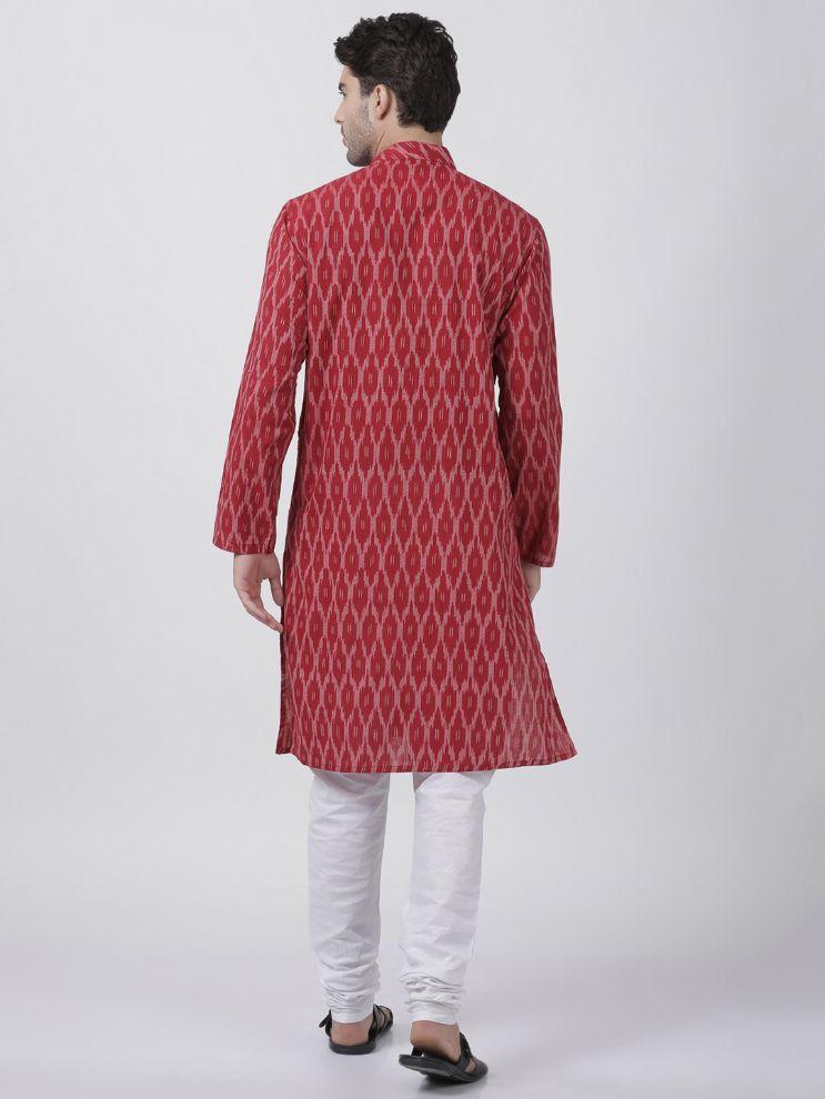 mens maroon pure cotton kurta and pyjama set509