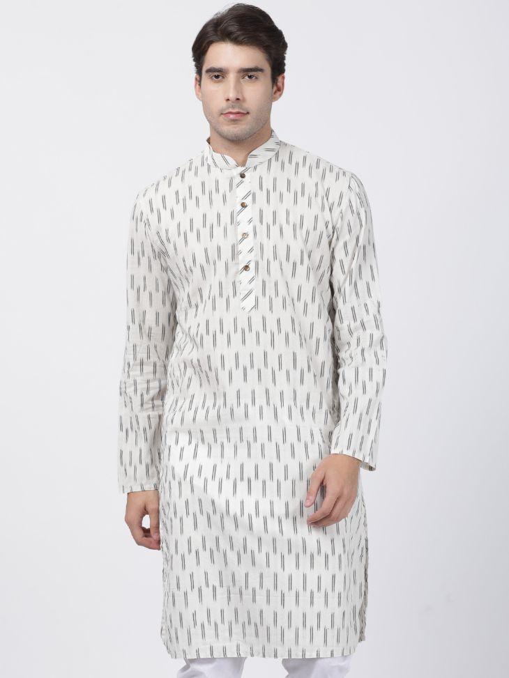 Vastramay Men's White Pure Cotton Kurta