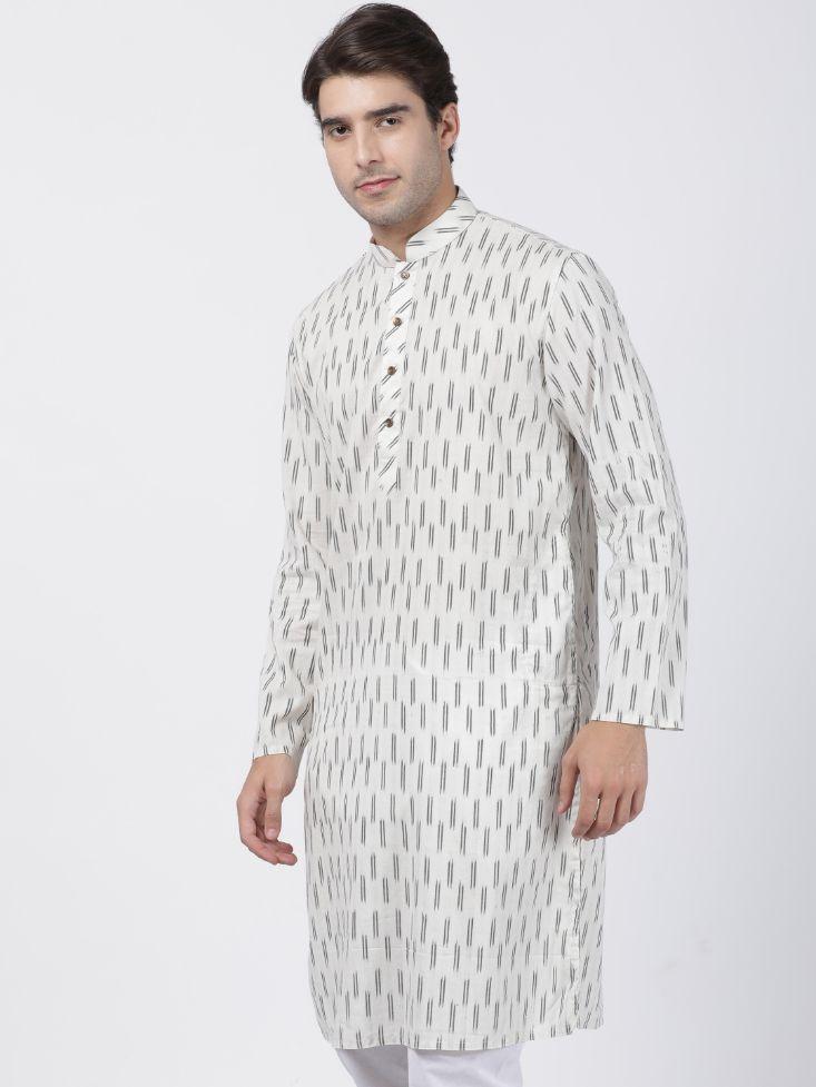 mens white pure cotton kurta516