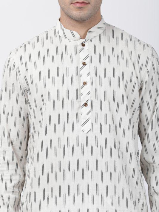 mens white pure cotton kurta516