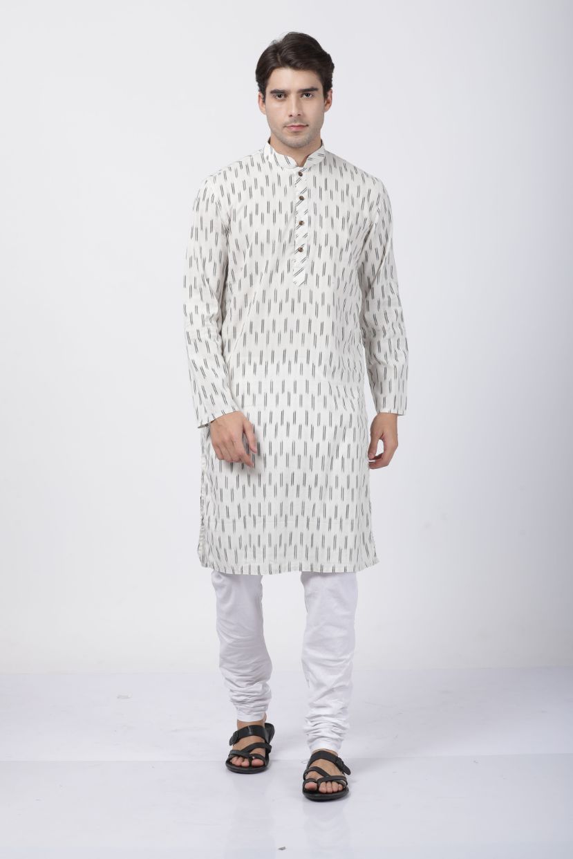 mens white pure cotton kurta516