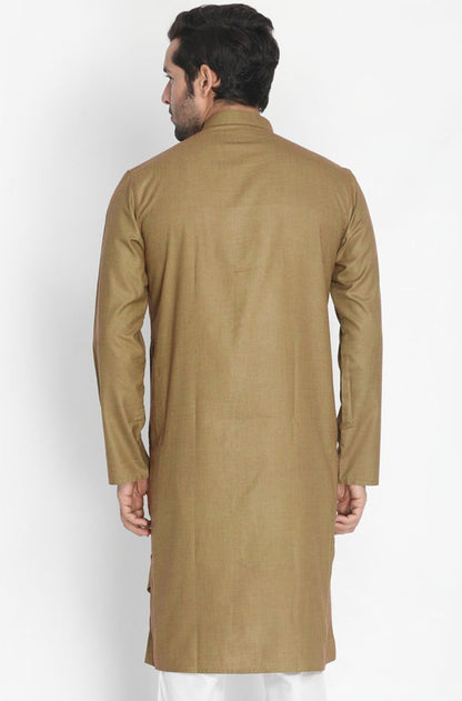 Vastramay Men's Brown Cotton Kurta