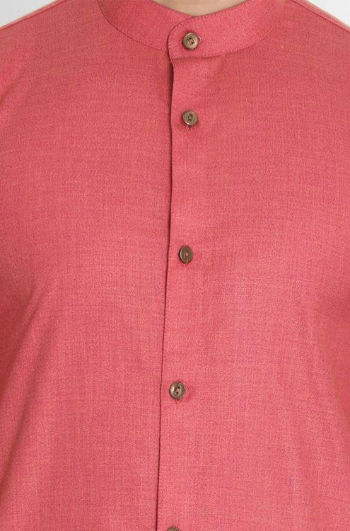 Vastramay Men's Pink Cotton Kurta