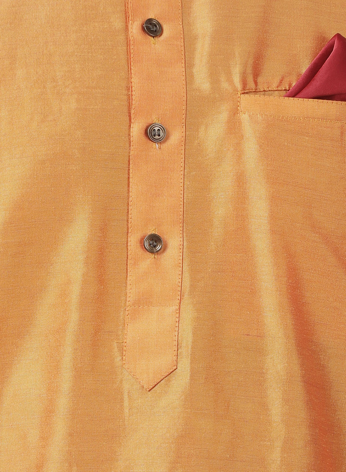 Vastramay Men's Orange Cotton Blend Kurta