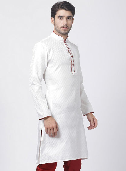 mens white cotton silk blend kurta434