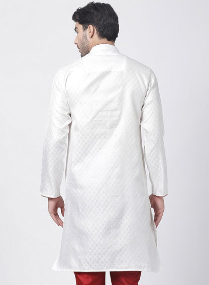 mens white cotton silk blend kurta434