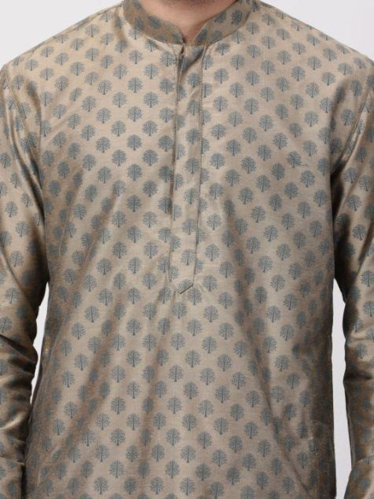 Vastramay Men's Copper Cotton Blend Kurta