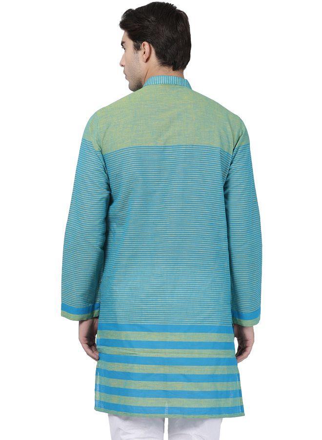 Vastramay Men's Blue Pure Cotton Kurta