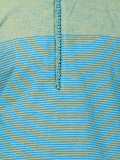mens blue pure cotton kurta and pyjama set371