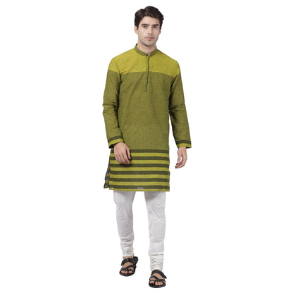 Vastramay Men's Green Pure Cotton Kurta