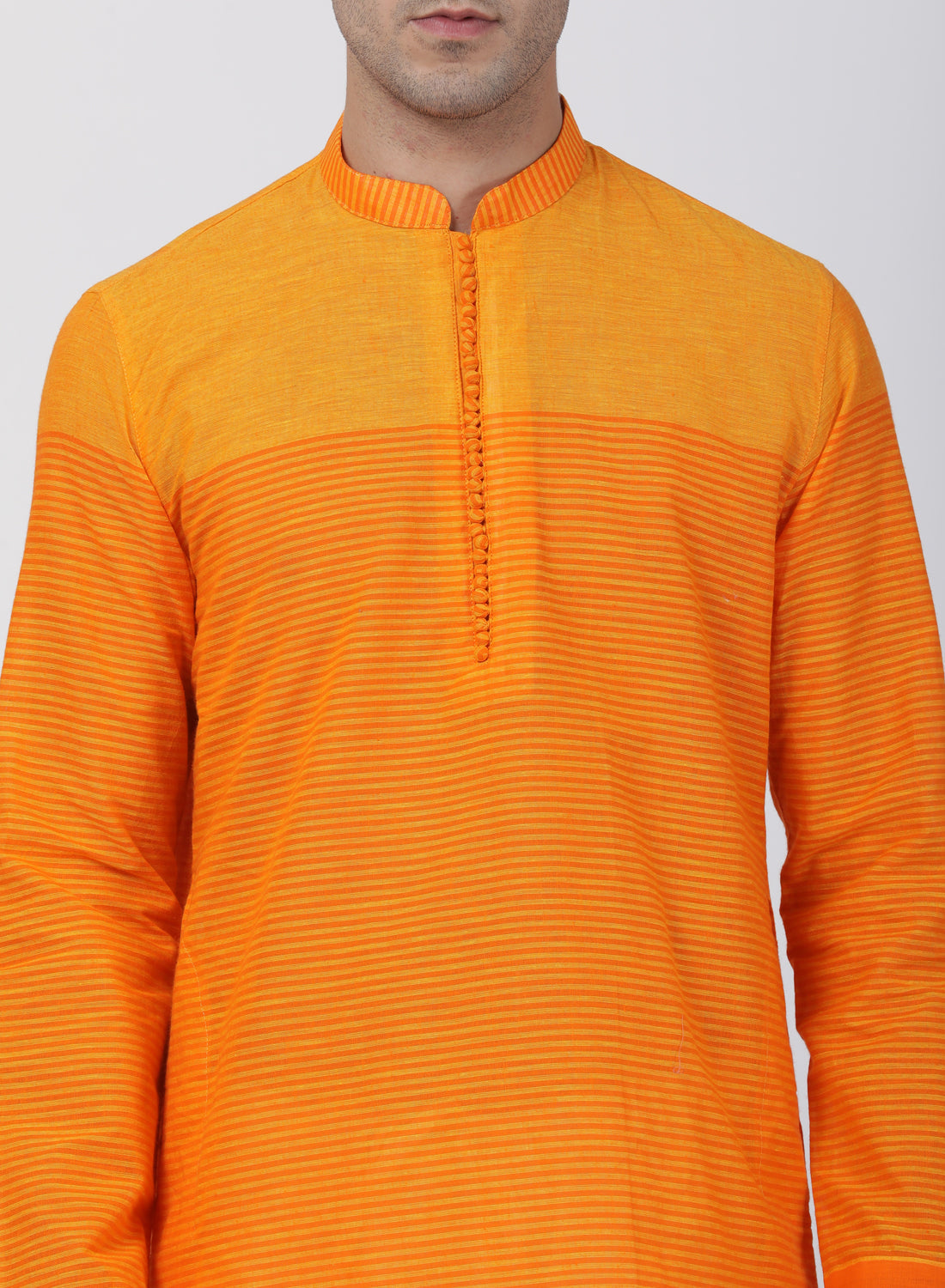 mens orange pure cotton kurta and pyjama set369