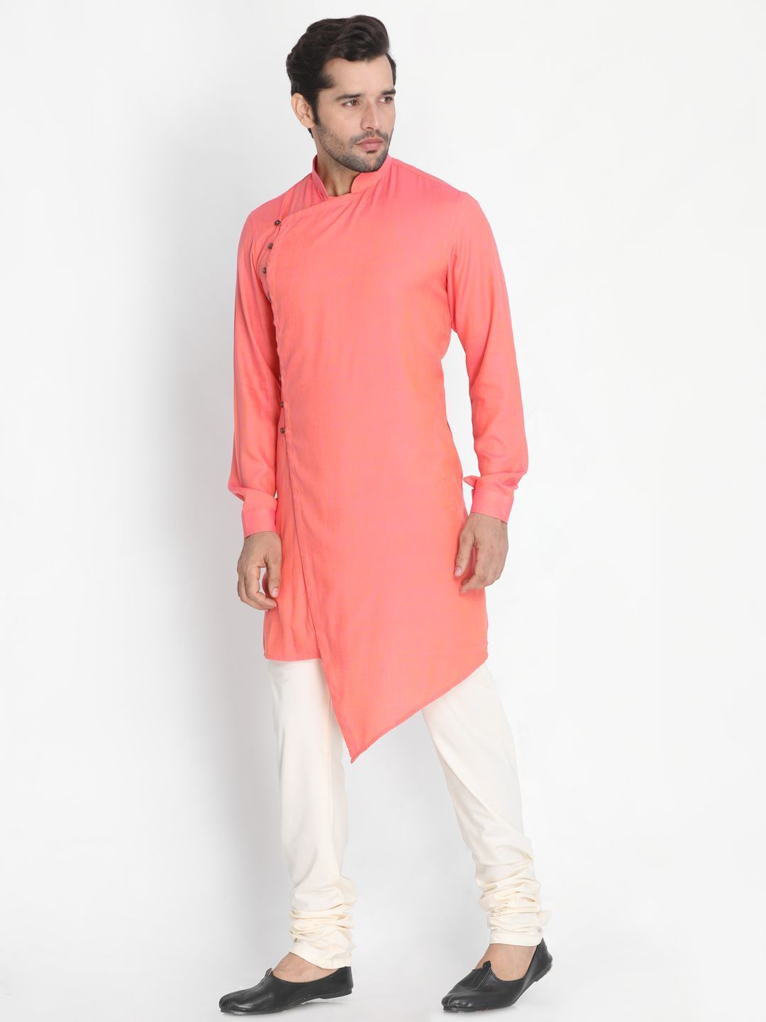 mens pink cotton blend kurta and pyjama set349