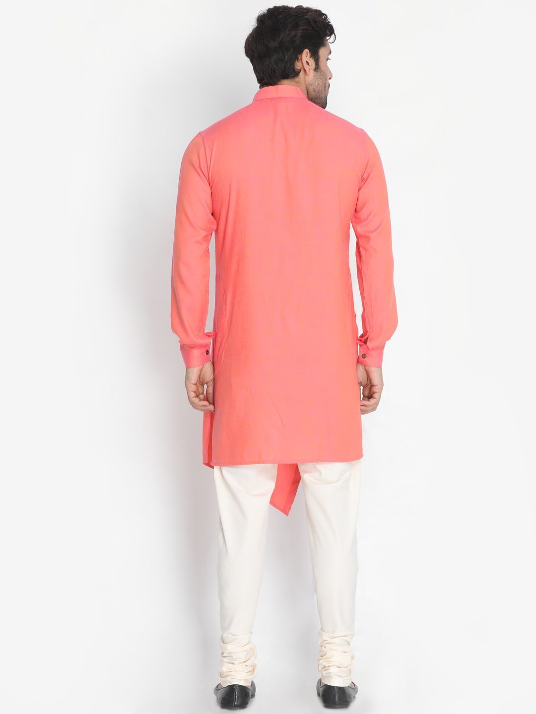 mens pink cotton blend kurta and pyjama set349