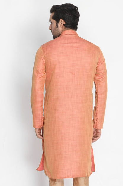 mens pink cotton silk blend kurta346