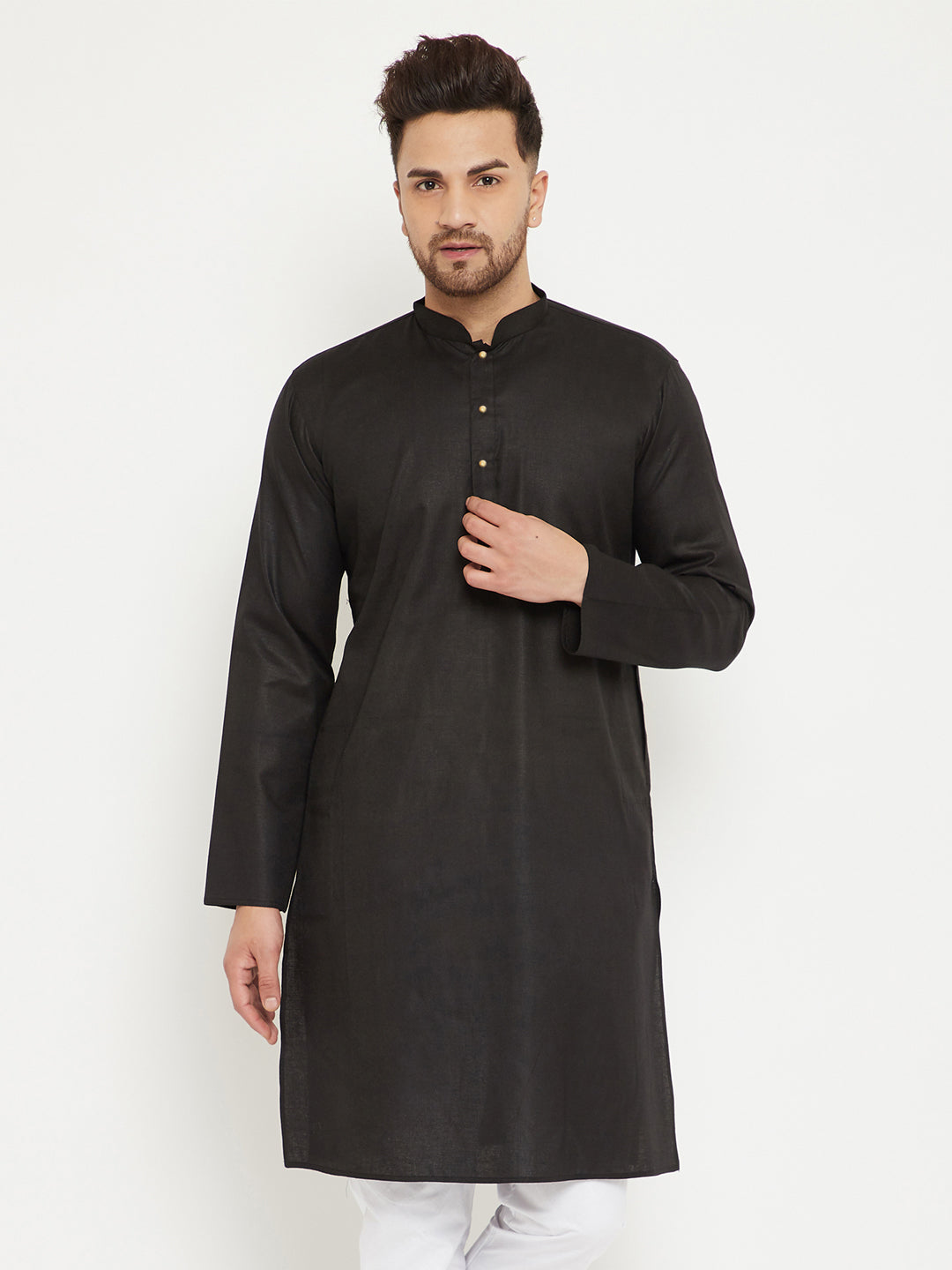 vastramay grey melange baap beta kurta set