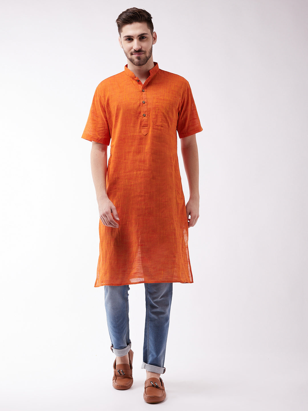 Vastramay Orange Melange Baap Beta Kurta Set