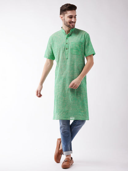 Vastramay Green Melange Baap Beta Kurta Set