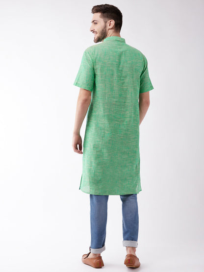 Vastramay Green Melange Baap Beta Kurta Set