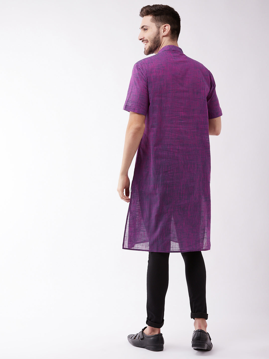 Vastramay Purple Melange Baap Beta Kurta Set