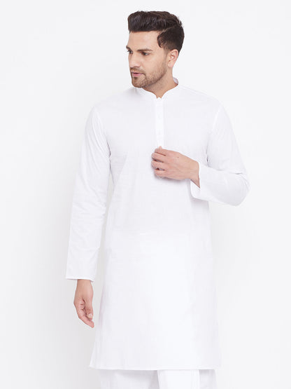 Vastramay White Cotton Baap Beta Kurta