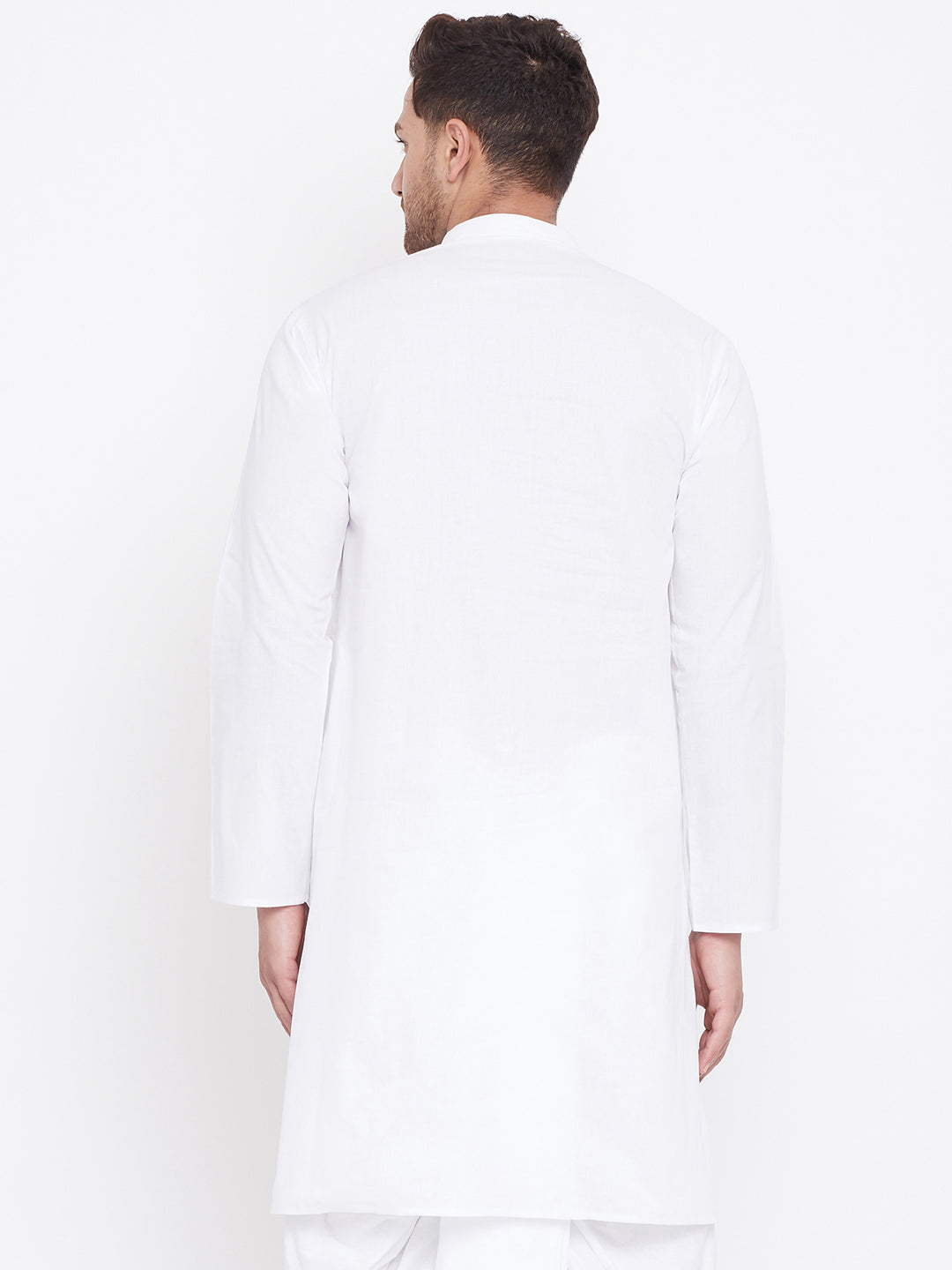 Vastramay White Cotton Baap Beta Kurta