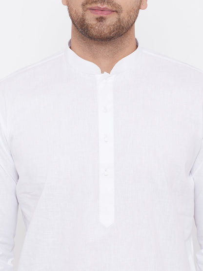 Vastramay White Cotton Baap Beta Kurta