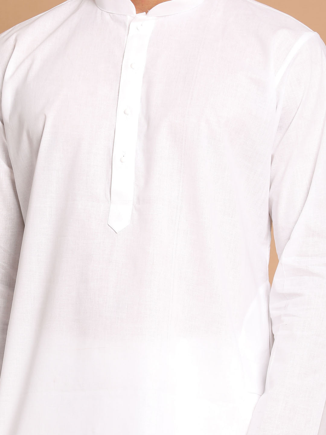 vm by Vastramay mens white kurta and pant style cotton pajama set